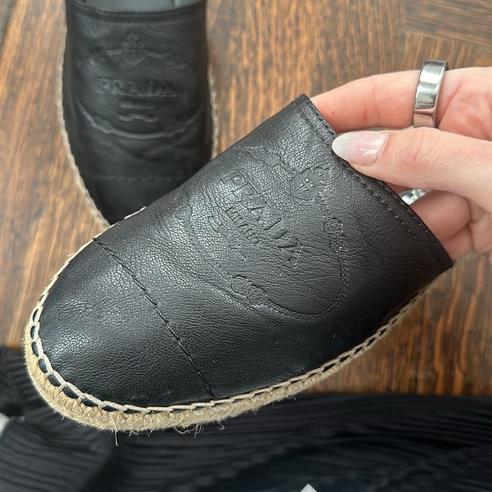 Prada Leather Espadrilles